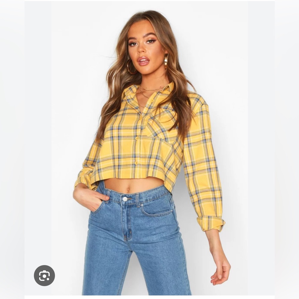 Better Be Cropped Plaid Top